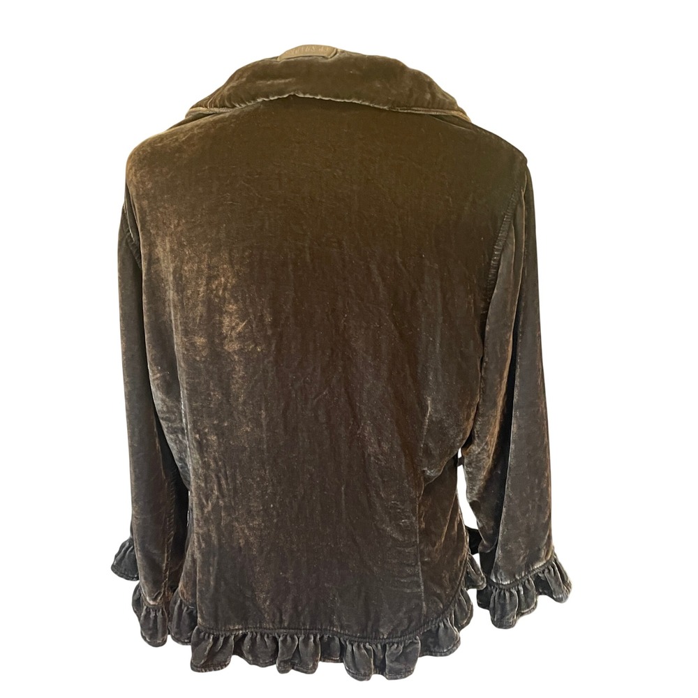 CP Shades x Free People Vintage Y2K Iredescent Boho Velvet Button Up Top Size XS - Picture 2 of 11